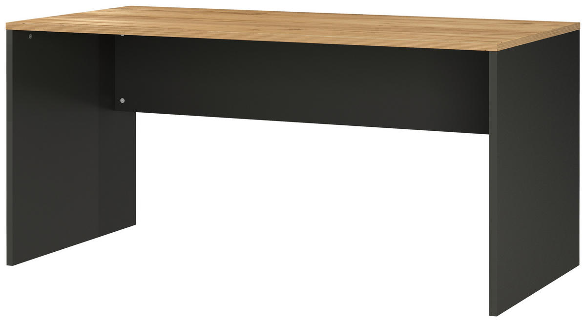 SCHREIBTISCH  in Graphitfarben, Eichefarben  - Eichefarben/Graphitfarben, MODERN, Holzwerkstoff (158/75/79cm) - Germania