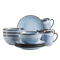 FRÜHSTÜCKSSERVICE 12-teilig 4 Personen Blau SMOKY'S  - Blau, Basics, Keramik - Mäser