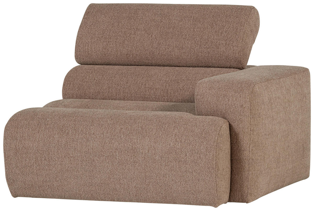 SOFAELEMENT Novi Bouclé Taupe  - Taupe, Design, Kunststoff/Textil (113/86/109cm) - Livetastic