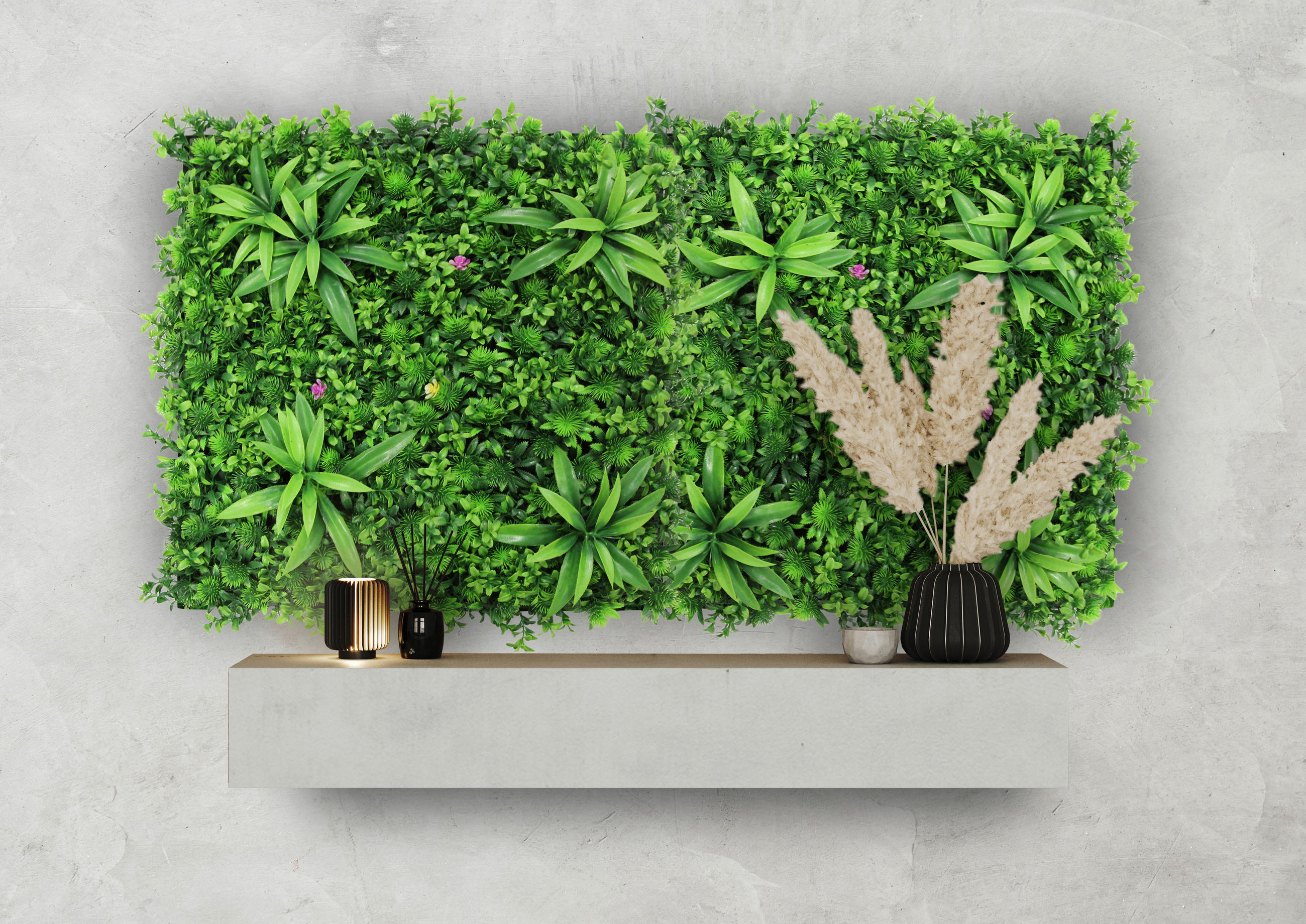 AKUSTIKPANEEL Modular Wall System Design Flora 52/52/4 cm  - Hellgrün, KONVENTIONELL, Kunststoff (52/52/4cm) - Jangal
