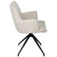 ARMLEHNSTUHL  Stoffauswahl, Sitzfläche 360° drehbar, automatische Rückholfunktion Jacquard  - Taupe/Beige, Design, Textil/Metall (59/89.5/63cm) - Novel