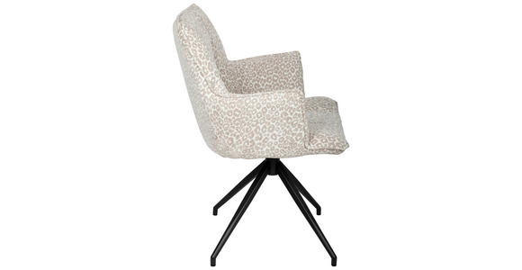 ARMLEHNSTUHL  Stoffauswahl, Sitzfläche 360° drehbar, automatische Rückholfunktion Jacquard  - Taupe/Beige, Design, Textil/Metall (59/89.5/63cm) - Novel