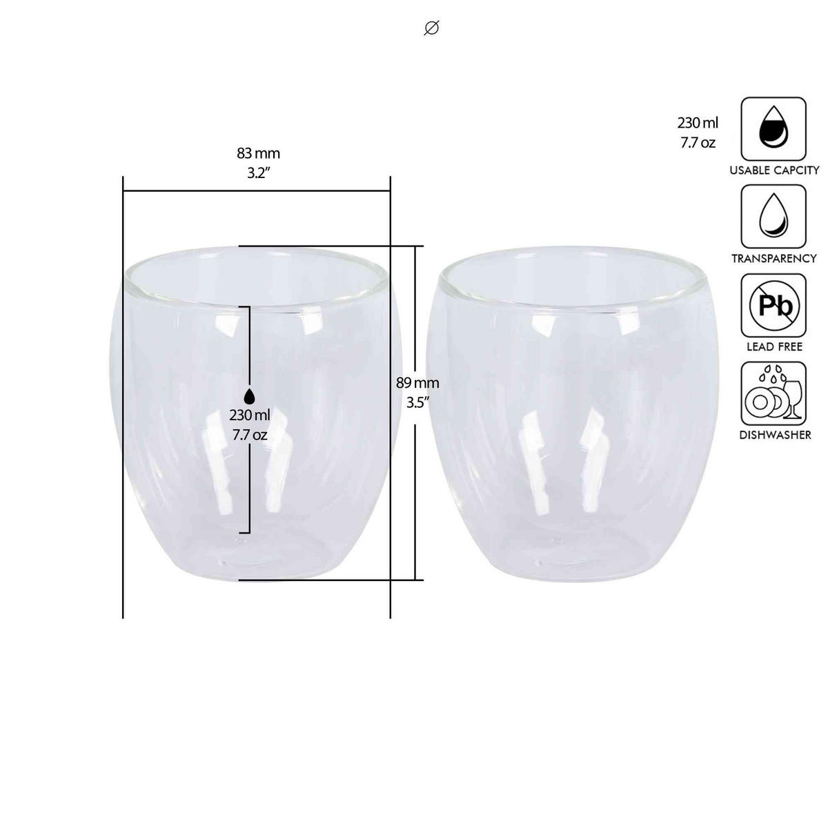 KAFFEEGLAS - Klar, KONVENTIONELL, Glas (8,8/8,9cm) - Novel
