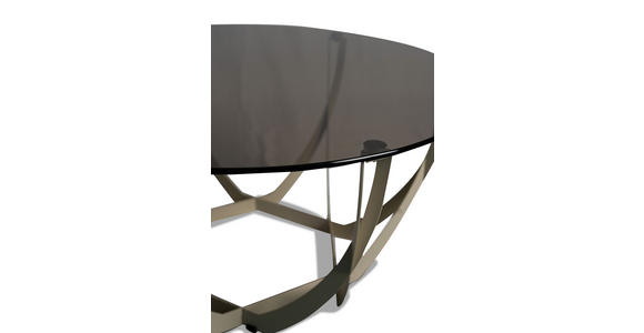 COUCHTISCH Sicherheitsglas 80/80/40 cm rund Creme, Bronzefarben  - Creme/Bronzefarben, Basics, Glas/Metall (80/80/40cm) - Xora
