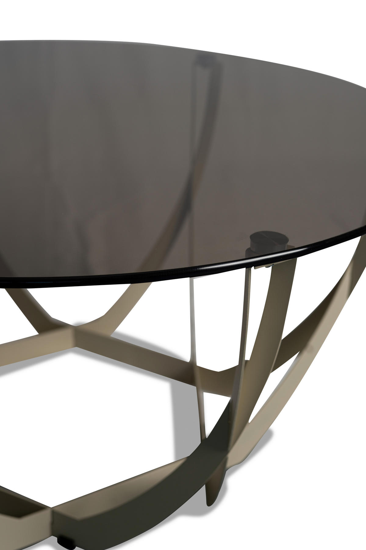 COUCHTISCH Sicherheitsglas 80/80/40 cm rund Creme, Bronzefarben  - Creme/Bronzefarben, Basics, Glas/Metall (80/80/40cm) - Xora