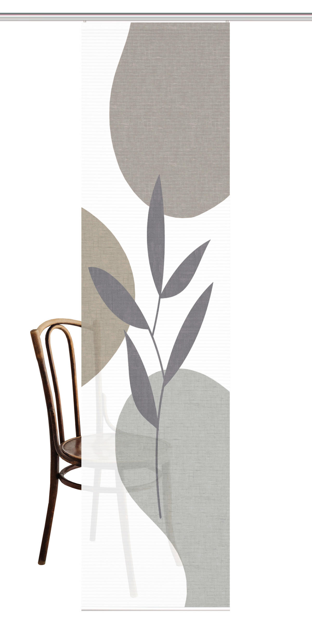 PANELOVÝ ZÁVĚS,  - bílá/šedohnědá, Natur, textil (60/245cm)