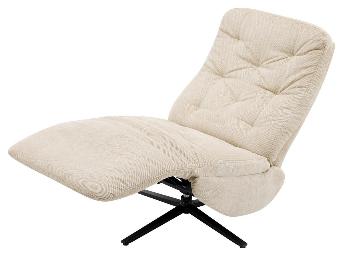 RELAXSESSEL NORA Webstoff    - Beige/Schwarz, Design, Textil/Metall (68/113/84cm) - Livetastic