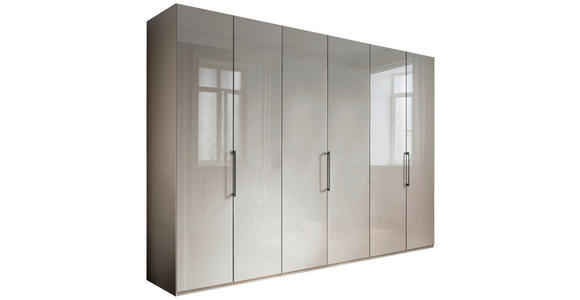 FALTTÜRENSCHRANK  in Grau  - Schieferfarben/Grau, KONVENTIONELL, Glas/Holzwerkstoff (300/216/58cm) - Novel