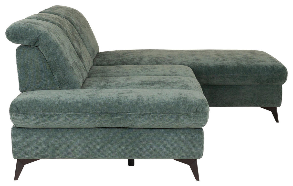 ECKSOFA Dunkelgrün Chenille  - Dunkelgrün/Schwarz, Design, Textil/Metall (288/198cm) - Beldomo Style