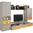 WOHNWAND Eiche furniert Eichefarben, Fango - Fango/Edelstahlfarben, Design, Glas/Holz (297,5/196,9/55,7cm) - Moderano