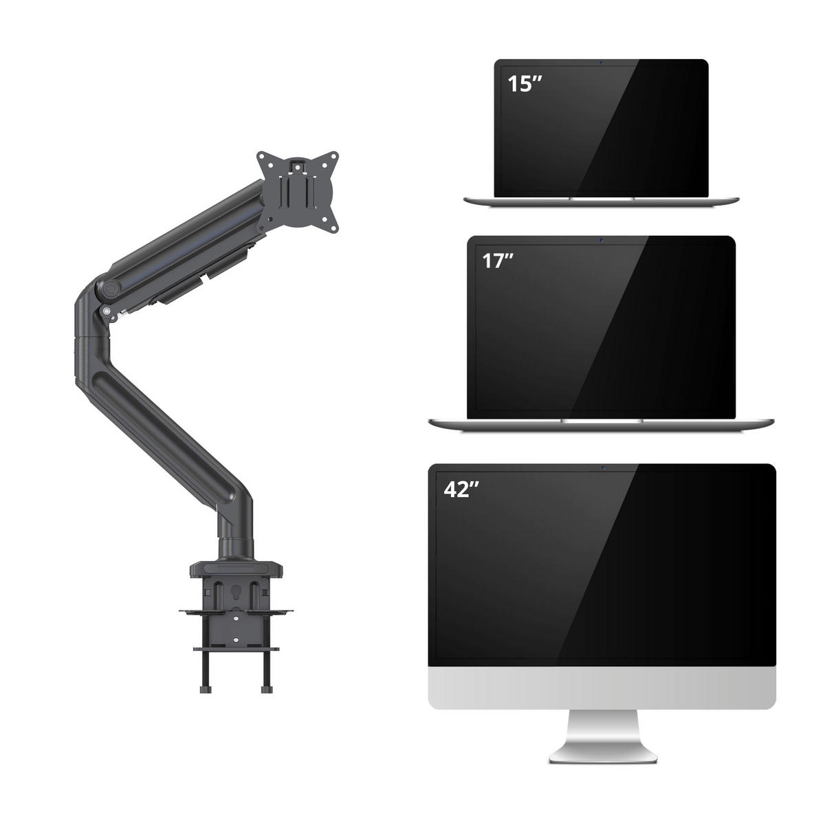 MONITORARM - svart, Modern, metall (40/56,5/53,3cm) - MID.YOU