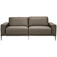 2,5-SITZER in Leder Taupe  - Taupe/Schwarz, Design, Leder/Metall (200/102/92cm) - Johann Jakob