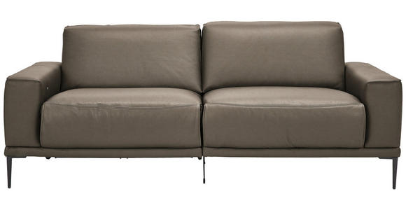 2,5-SITZER in Leder Taupe - Taupe/Schwarz, Design, Leder/Metall (200/102/92cm) - Johann Jakob
