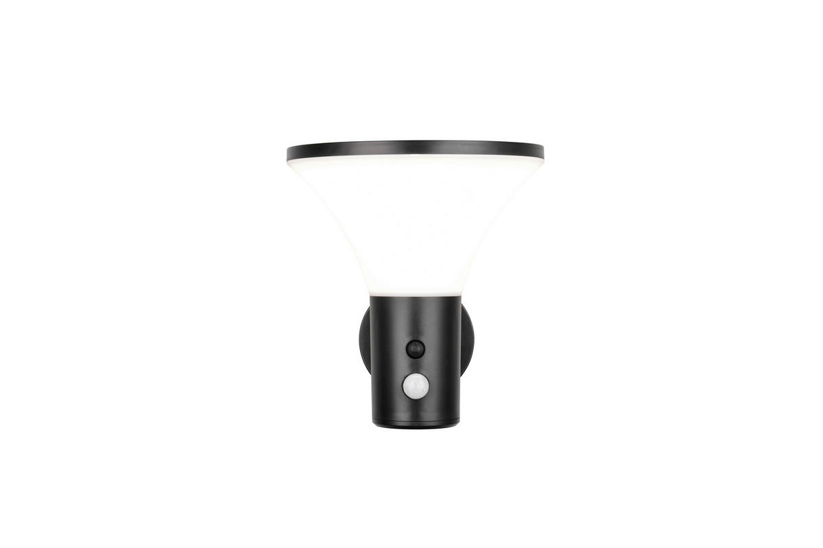 AUßENWANDLEUCHTE Gorda 19/17,5/21,5 cm  - Schwarz/Weiß, Design, Kunststoff (19/17,5/21,5cm)