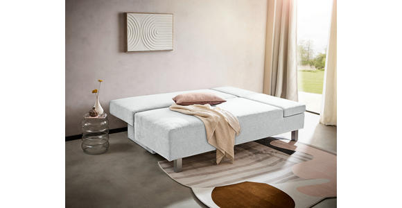 SCHLAFSOFA Flachgewebe Creme - Chromfarben/Creme, Design, Holz/Textil (205/77-93/99cm) - Novel