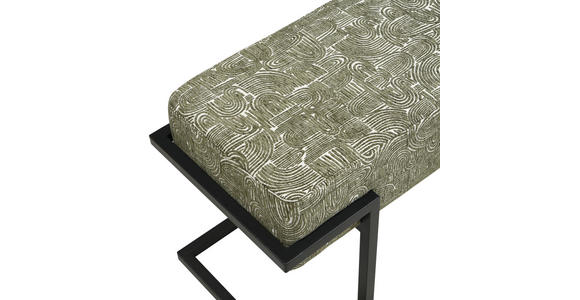 SITZBANK 80/42/33 cm Webstoff Grün, Schwarz  - Schwarz/Grün, Design, Textil/Metall (80/42/33cm) - Novel