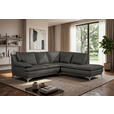 ECKSOFA Grün Echtleder  - Chromfarben/Grün, Design, Leder/Metall (242/224cm) - Novel