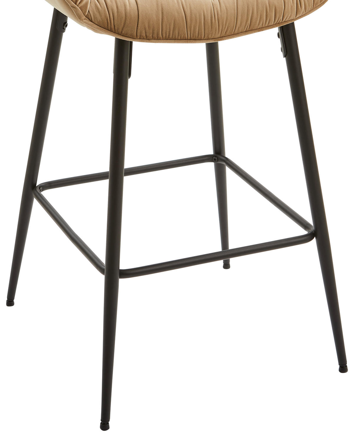 BARHOCKER Samt Schwarz, Taupe Eisen Pappel Sperrholz  - Taupe/Schwarz, MODERN, Holz/Textil (55/105/57cm) - Livetastic