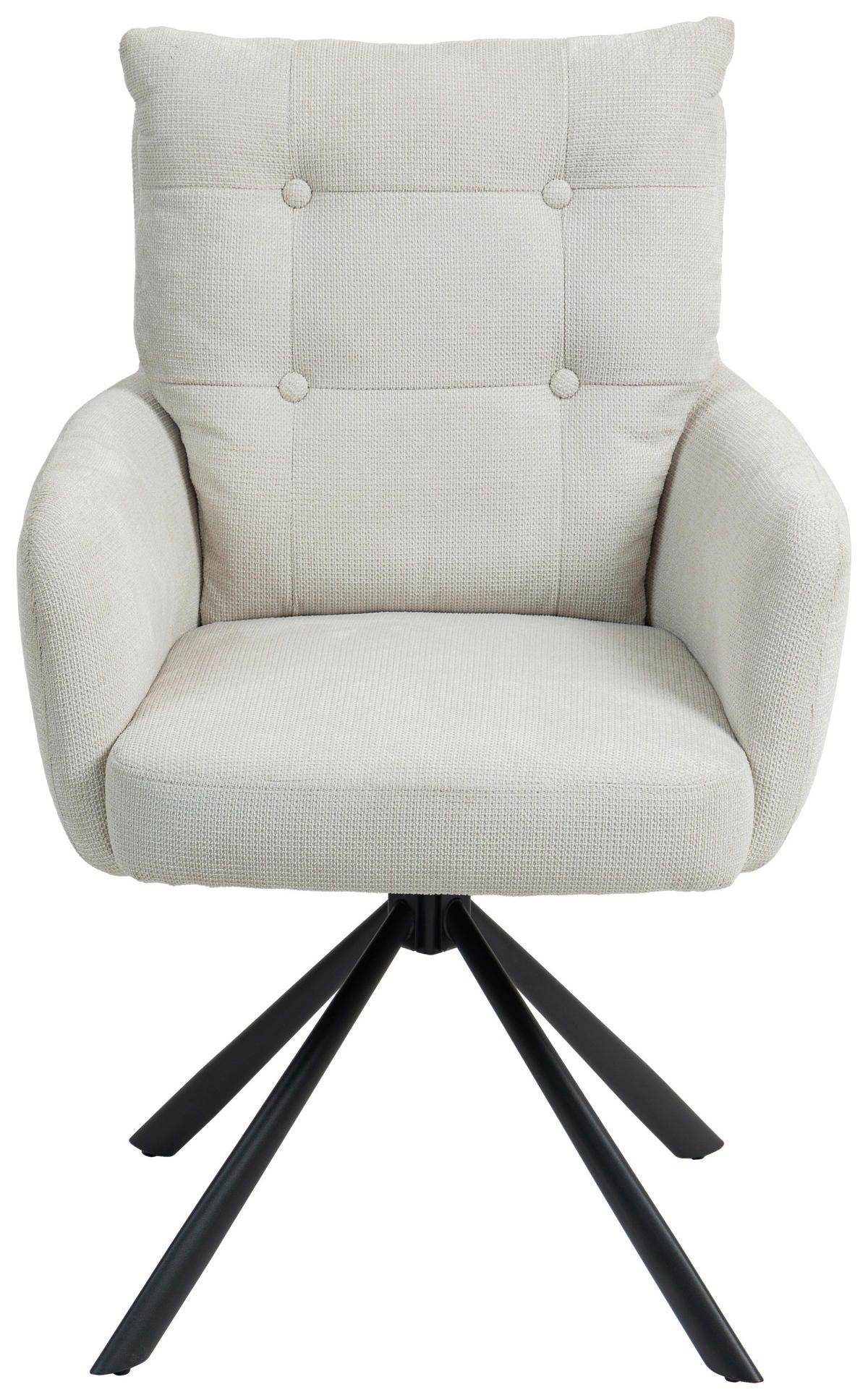 ARMLEHNSTUHL  in Eisen  - Creme/Schwarz, KONVENTIONELL, Textil/Metall (60/95/67cm) - MID.YOU