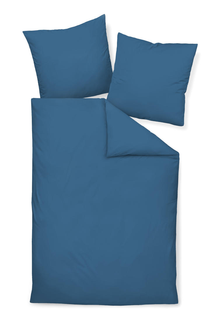 BETTWÄSCHE Giacomo Makosatin 135/200 cm  - Blau, Basics, Textil (135/200cm) - Janine