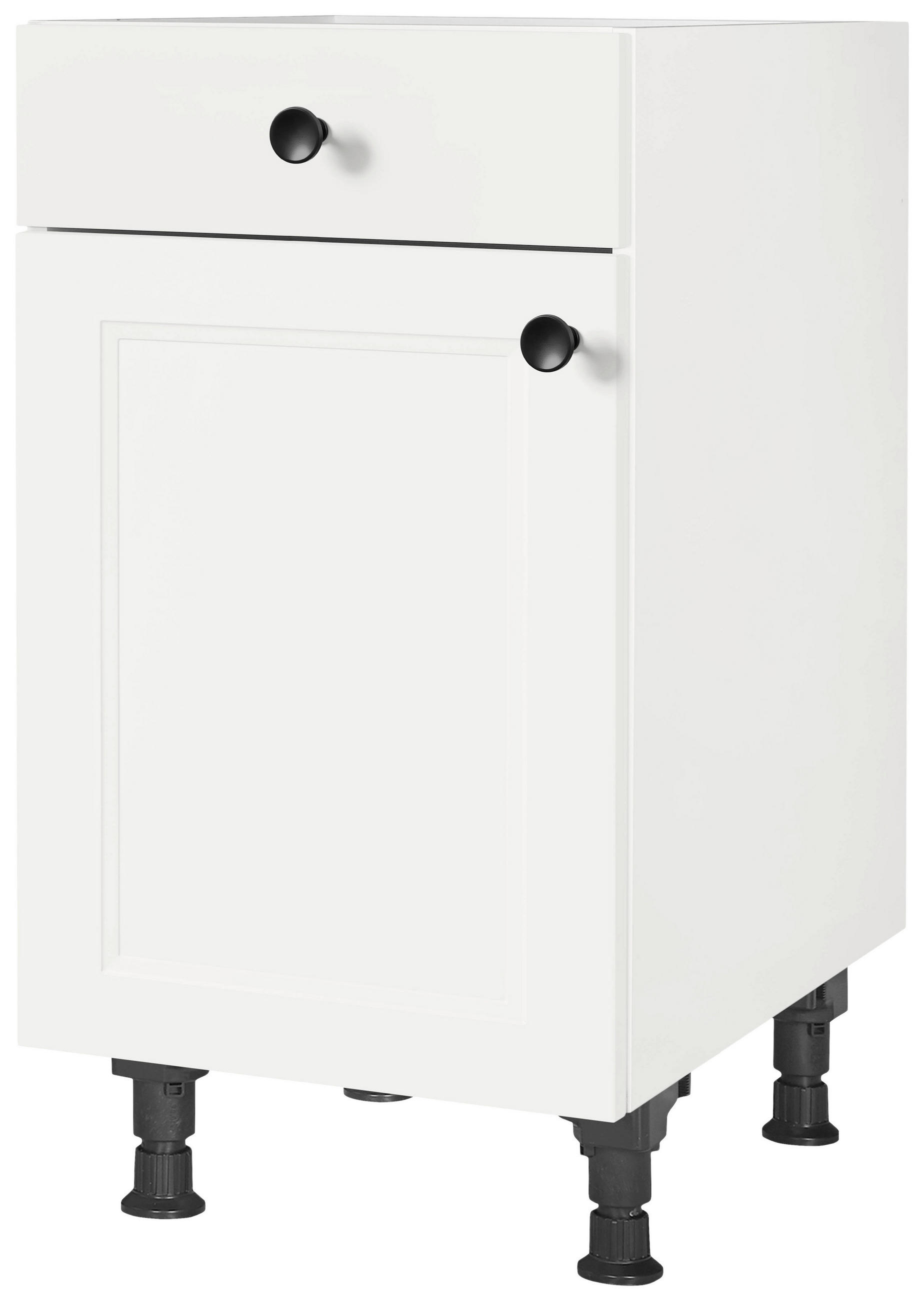 SCHUBKASTENUNTERSCHRANK 45/87/56 cm  in Weiß  - Schwarz/Weiß, MODERN, Holzwerkstoff/Metall (45/87/56cm) - Nobilia