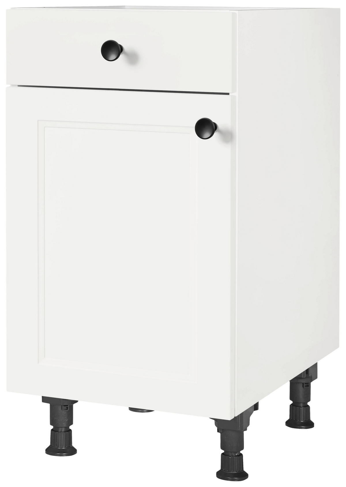 SCHUBKASTENUNTERSCHRANK 45/87/56 cm  in Weiß  - Schwarz/Weiß, MODERN, Holzwerkstoff/Metall (45/87/56cm) - Nobilia