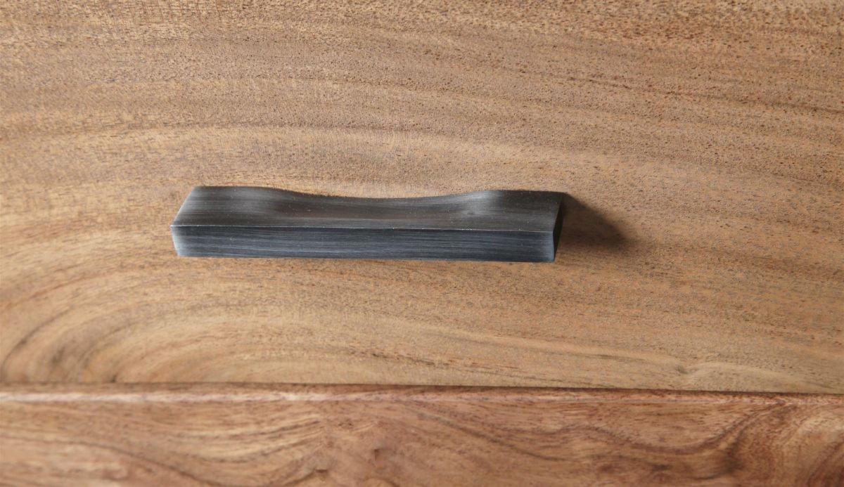 KOMODA, akácie, barvy akácie, 145/94/40 cm - černá/antracitová, Moderní, kov/dřevo (145/94/40cm) - Livetastic