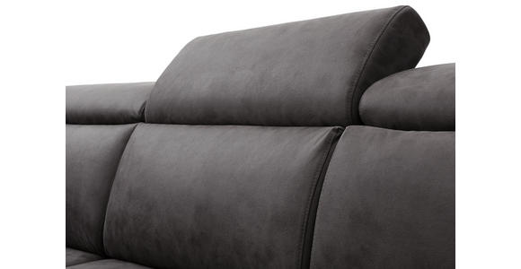WOHNLANDSCHAFT Grau Webstoff - Schwarz/Grau, Natur, Textil/Metall (204/284cm) - Valnatura