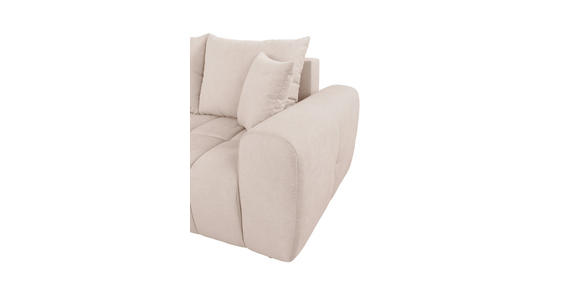 ECKSOFA in Velours Creme 168/298 cm - Creme/Schwarz, KONVENTIONELL, Kunststoff/Textil (168/298cm) - Carryhome