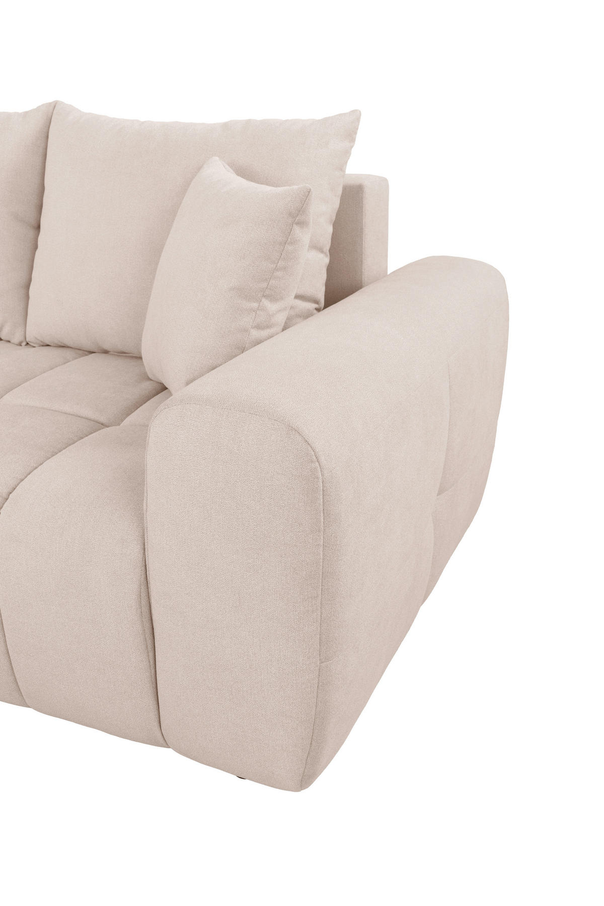 ECKSOFA in Velours Creme  - Creme/Schwarz, Konventionell, Kunststoff/Textil (168/298cm) - Carryhome