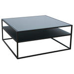 COUCHTISCH Sicherheitsglas 80/80/36 cm quadratisch Schwarz  - Schwarz, Design, Glas/Metall (80/80/36cm) - Novel