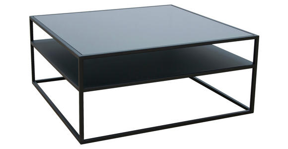 COUCHTISCH Sicherheitsglas 80/80/36 cm quadratisch Schwarz - Schwarz, Design, Glas/Metall (80/80/36cm) - Novel