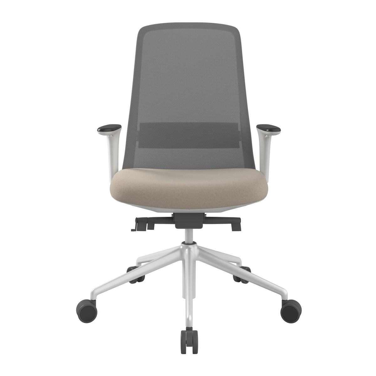 DREHSTUHL Grau, Weiß, Beige  - Beige/Weiß, MODERN, Kunststoff/Textil (70/103-115/70cm)