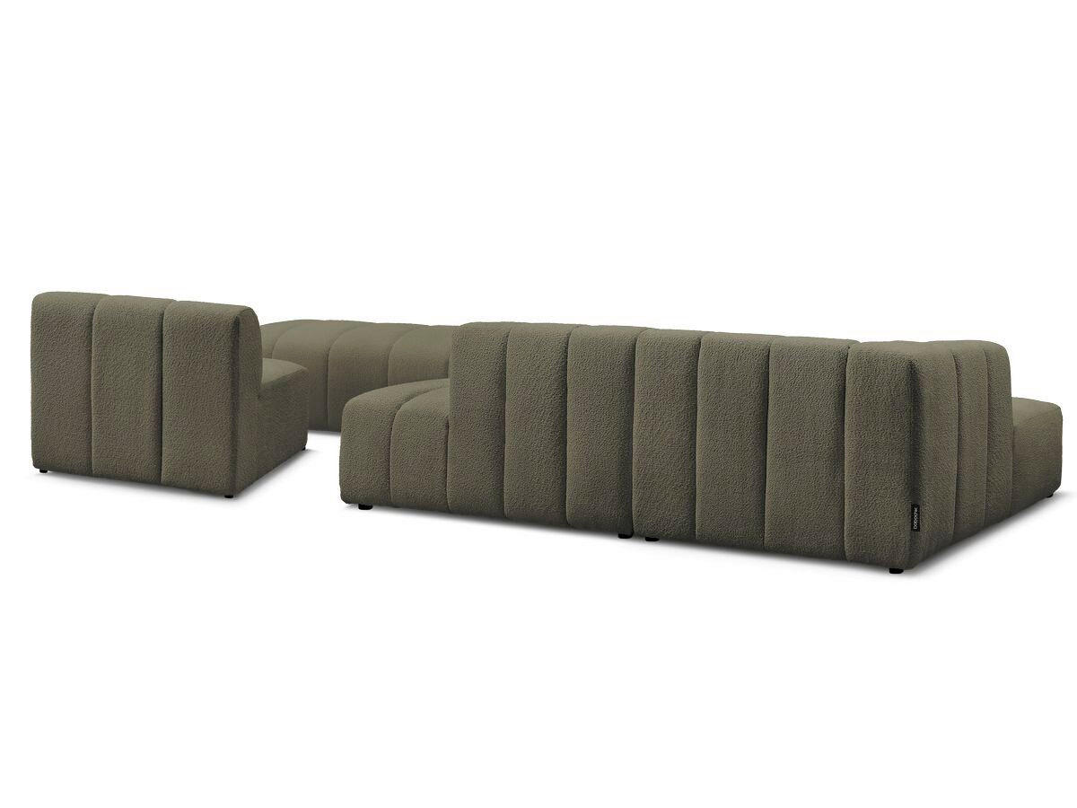 ECKSOFA Ottomane links  ANNECY Grün Bouclé  - Schwarz/Grün, MODERN, Kunststoff/Textil (170/262cm)