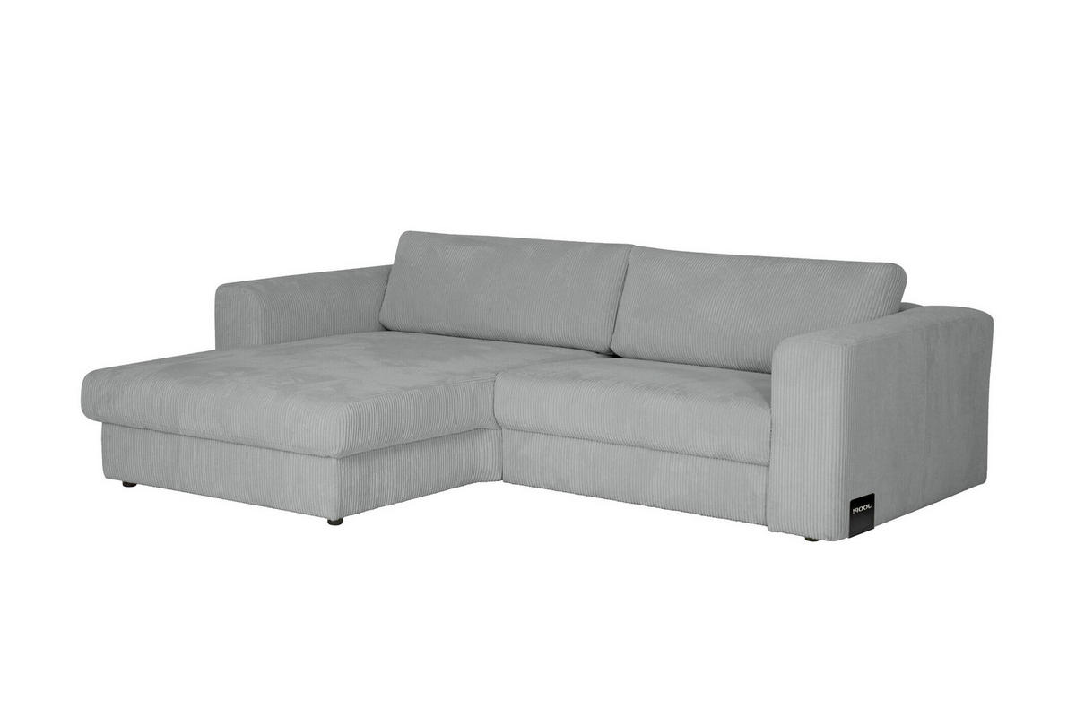ECKSOFA JOOP Hellblau, Hellgrau Cord Rücken echt  - Hellgrau/Schwarz, KONVENTIONELL, Kunststoff/Textil (192/269cm) - Joop!