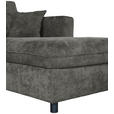 ECKSOFA in Flachgewebe Grau  - Schwarz/Grau, KONVENTIONELL, Textil/Metall (252/162cm) - Carryhome