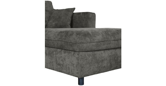 ECKSOFA in Flachgewebe Grau  - Schwarz/Grau, KONVENTIONELL, Textil/Metall (252/162cm) - Carryhome
