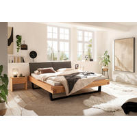 BALKENBETT 180/200 cm    - Schwarz/Grau, Modern, Holz/Textil (180/200cm) - Livetastic