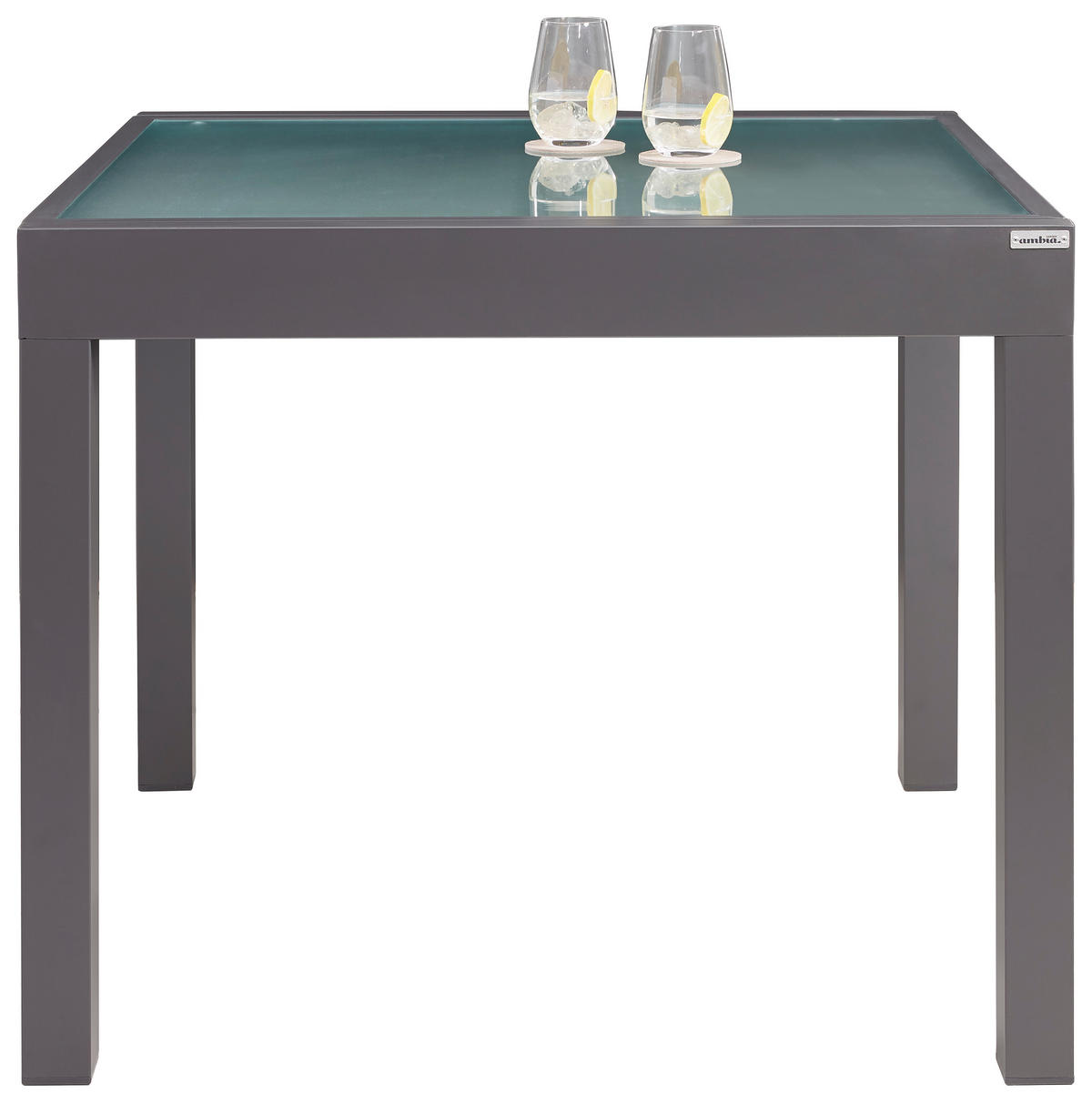 KERTI ASZTAL 90-180/90/75 cm   - antracit, Design, Üveg/fém (90-180/90/75cm) - Ambia Garden