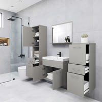 Badezimmer AlbaPallad 5-teilig 5-teilig  in  - Hellgrau/Weiß, LIFESTYLE, Keramik/Holzwerkstoff (120/132,8/30,2cm) - P & B