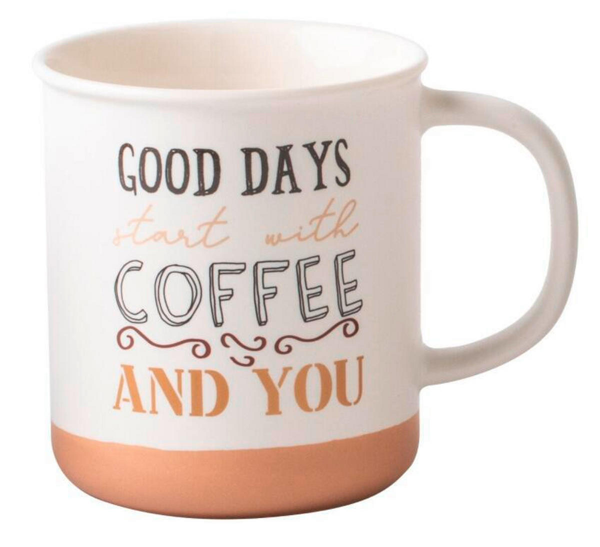 CANĂ PENTRU CAFEA 470 ml  - albastru/alb, Trend, ceramică (9,4/10,5cm) - Novel