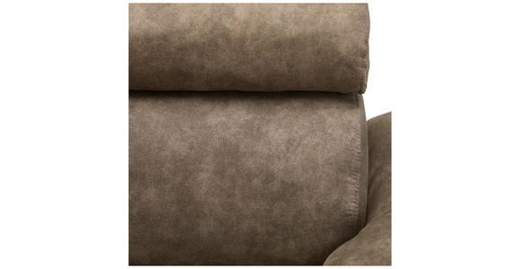 ECKSOFA Taupe Lederlook  - Taupe/Schwarz, Design, Kunststoff/Textil (230/263cm) - Hom`in