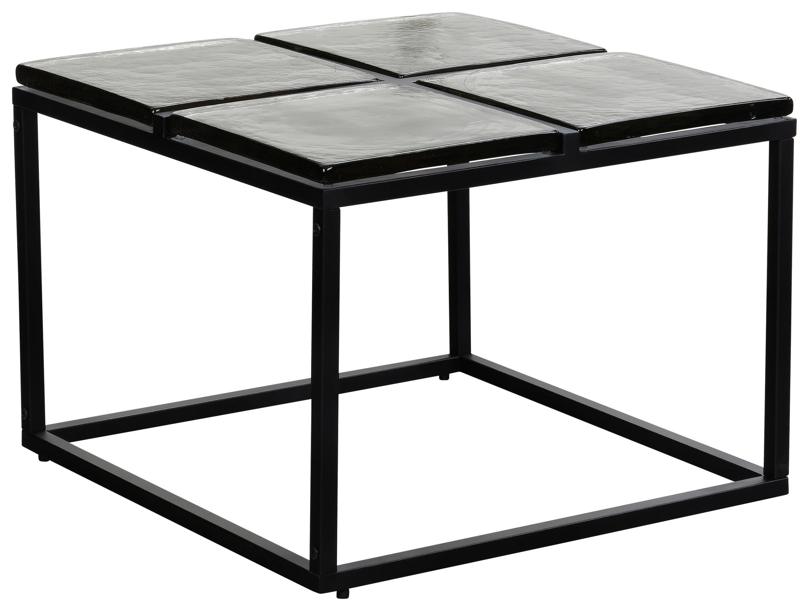 SOFFBORD i glas 58/58/43,5 cm  - svart, Design, metall/glas (58/58/43,5cm) - MID.YOU