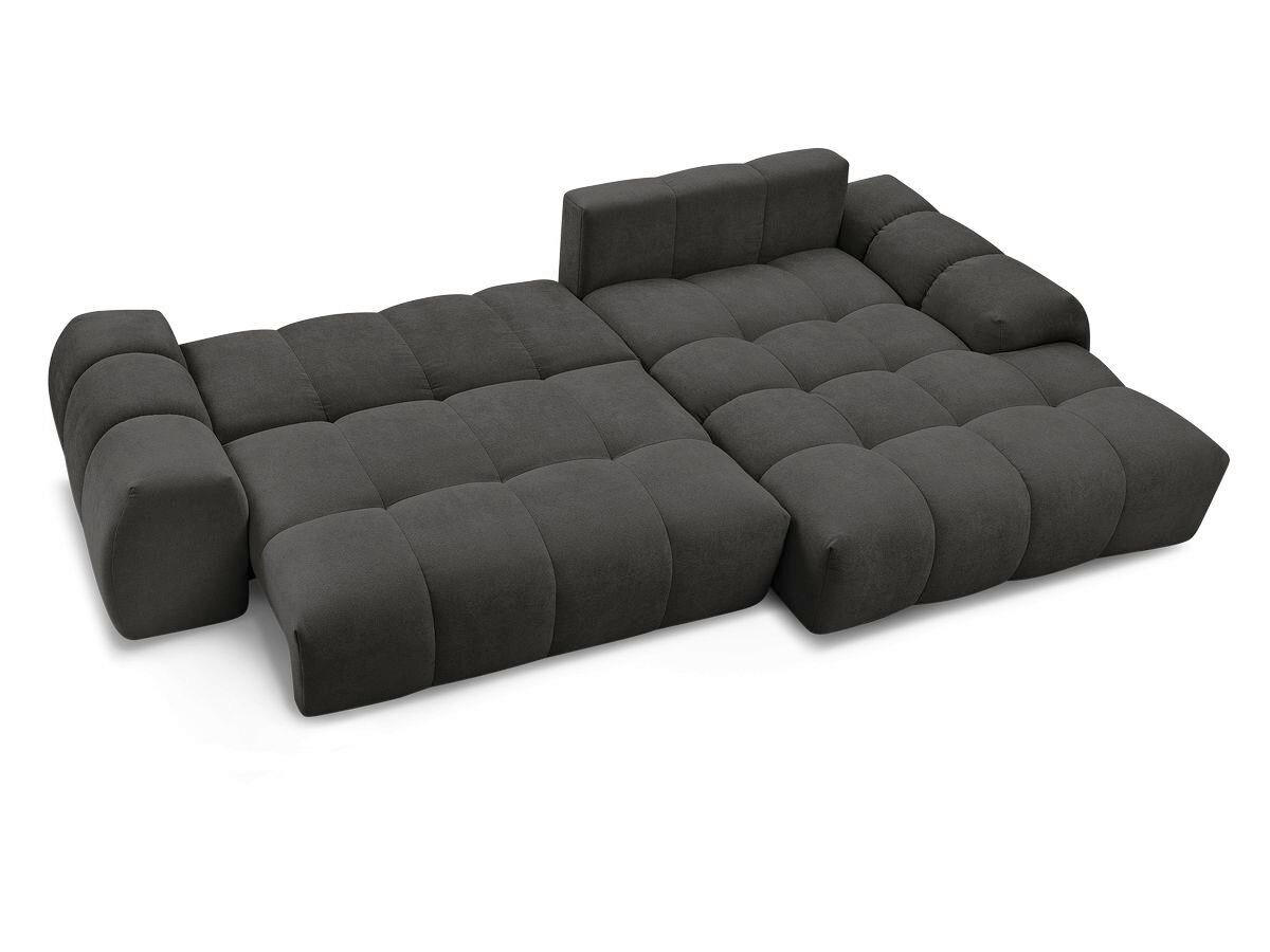 ECKSCHLAFSOFA EVEREST  mit Rücken echt, Armteil links, Armteil rechts Struktur Schwarz  - Schwarz, MODERN, Kunststoff/Textil (318/180cm) - Livetastic
