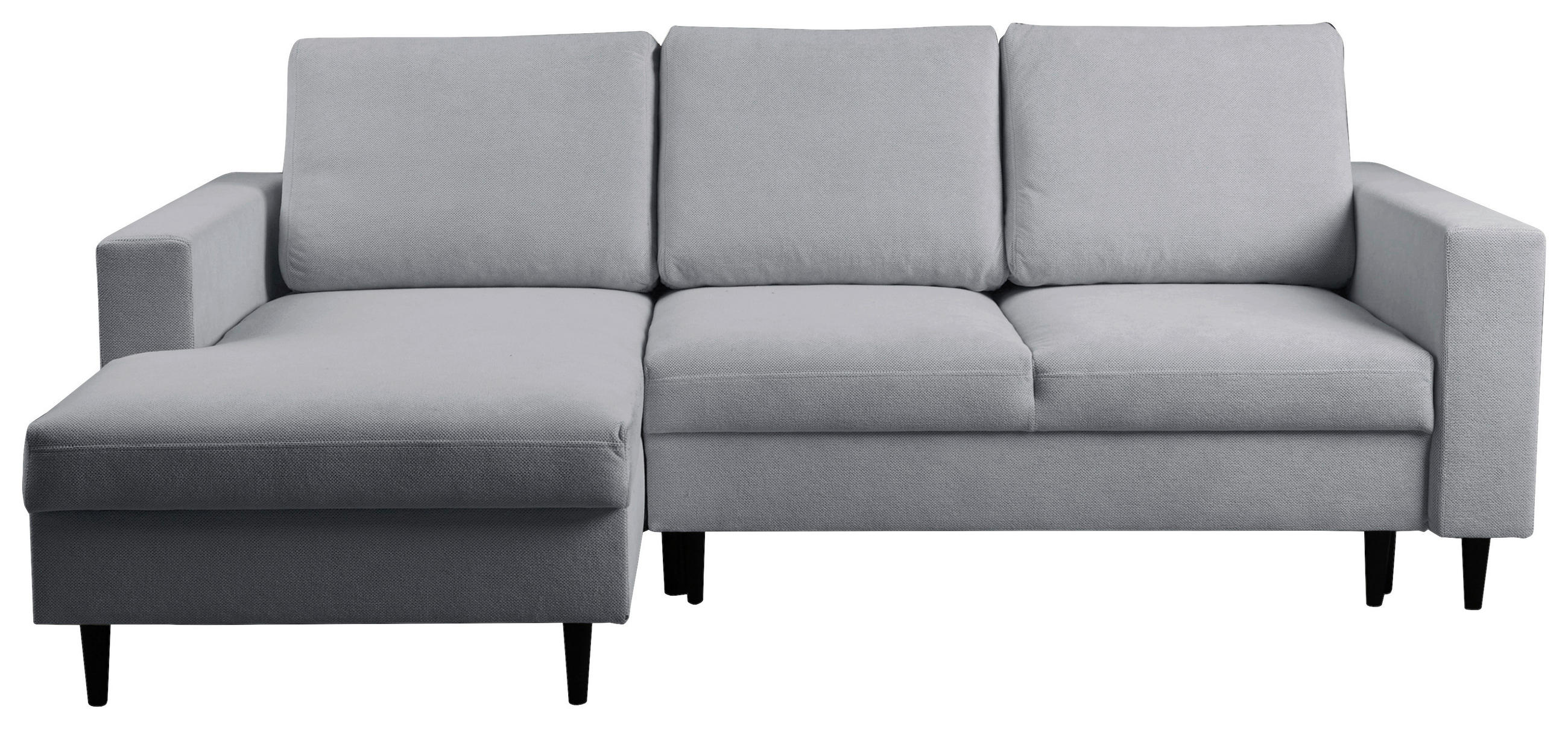 ECKSOFA Hellgrau Struktur  - Hellgrau/Schwarz, MODERN, Holz/Kunststoff (145/230cm) - MID.YOU