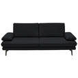 3-SITZER-SOFA  in Echtleder Anthrazit   - Anthrazit/Schwarz, Design, Leder/Metall (222/86/104cm) - Dieter Knoll