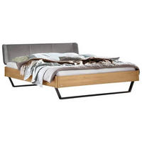 BETT 140/200 cm  in Anthrazit, Eichefarben, Dunkelgrau   - Eichefarben/Dunkelgrau, Modern, Holz/Textil (140/200cm) - Hasena