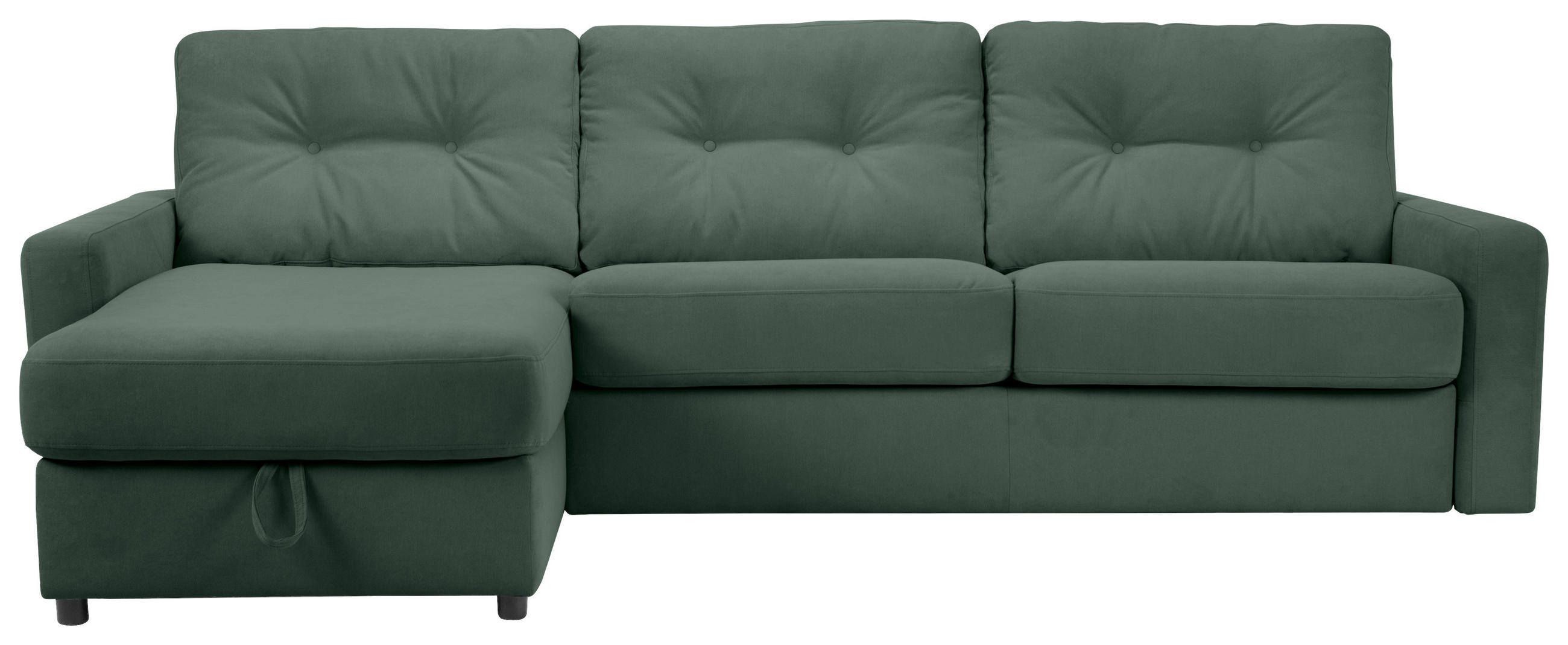 ECKSOFA Dunkelgrün Webstoff  - Dunkelgrün/Schwarz, KONVENTIONELL, Kunststoff/Textil (160/270cm) - Carryhome