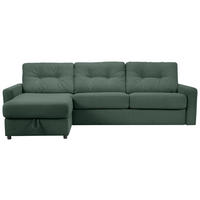 ECKSOFA Dunkelgrün Webstoff  - Dunkelgrün/Schwarz, KONVENTIONELL, Kunststoff/Textil (160/270cm) - Carryhome