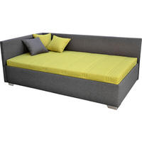 VÁLENDA, textil, 214/86/123 cm - šedá/limetková, Konvenční, kov/textil (214/86/123cm) - Blanar